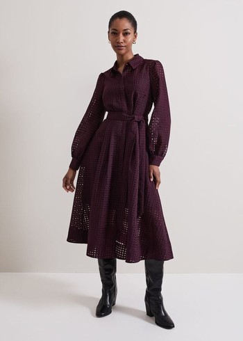 Phase Eight Natalie Burgandy Dress Burgundy Australia | ZO8254093